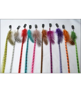 Synthetic Clip In Feather Hair Extensions